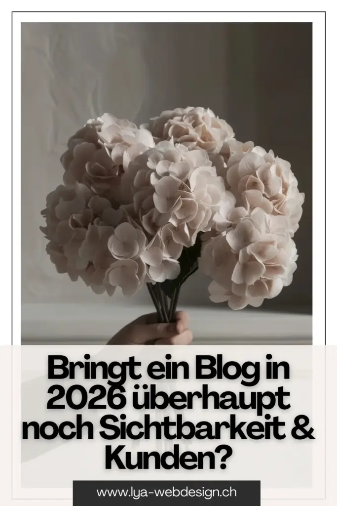 Hier wird ein Pinterest Pin dargestellt mit der Frage, ob ein Blog sich in 2026 noch lohnt